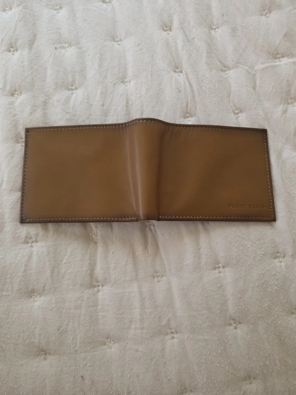 Perry Ellis Men’s Brown Leather Bi-Fold Wallet